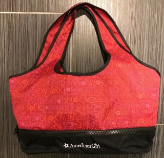 American Girl 2 Doll Travel Carrying Shoulder Bag Tote Retired Big City Logo Red