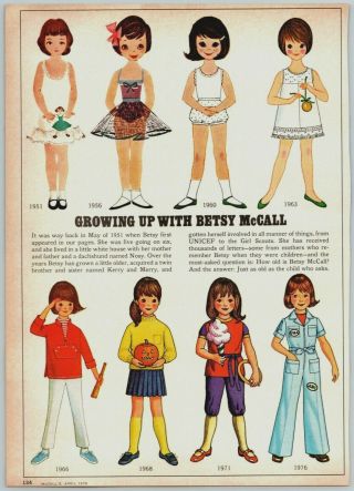 1951 - 1976 Mccalls Growing Up With Betsy Mccall Print Ad