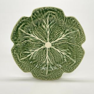 Bordallo Pinheiro Portugal Pottery Green Cabbage Leaf 12 " Dinner Plate Charger