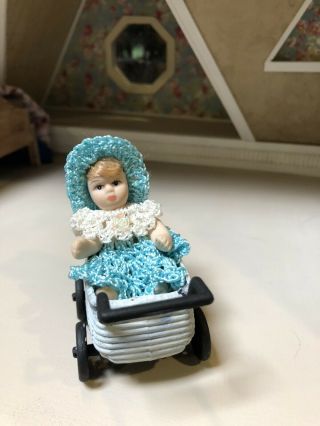 Dollhouse Miniature Porcelain Baby Girl 1:12 Scale