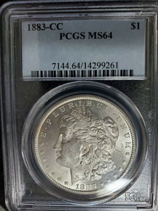 1883 - Cc Morgan Silver Dollar (pcg Graded Ms64) Crisp,  White Coin