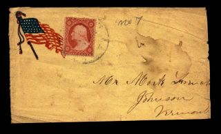 1860s Sc 26 On Patriotic Cover / Front Only - L8762
