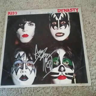 Kiss Ace Frehley Signed Autographed Dynasty Lp Album Record