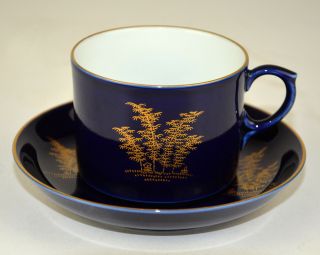 Fukagawa Imperial Fine China Of Japan Porcelain Cup And Saucer Bamboo Blue Plate