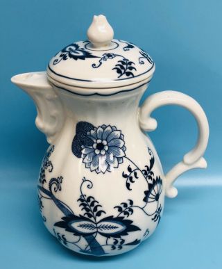 Vintage Blue Danube Blue Onion Teapot Tea Coffee Pot Decor