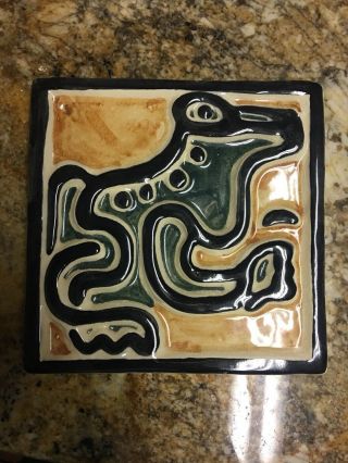 Shearwater Pottery Tile Plaque 1997 Frog