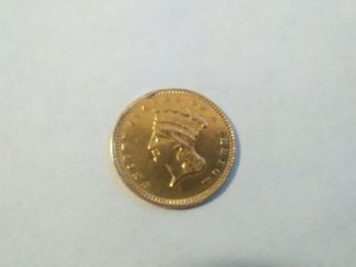 1861 $1 Indian Princess Head Gold Dollar Type 3 Coin Vf/xf.  Low Mintage.