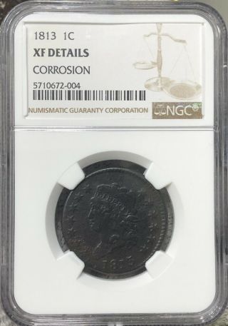 1813 Large Cent Ngc Xf Details Valued $2000 Rare