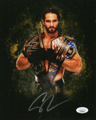 Seth Rollins Autograph Signed 8x10 Photo - Wwe Wrestler (jsa)