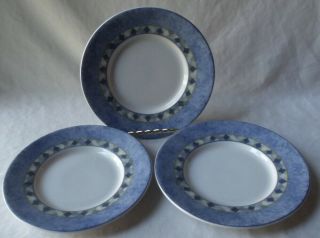 3 Lovely Vintage Royal Doulton " Carmina " Fine China Saucers / Plates 6 - 1/4 " Diam