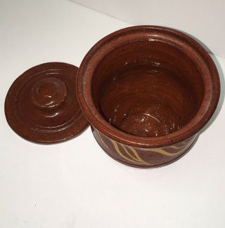 c.  n (Ned) Foltz Pottery Pennsylvania 1979 Redware Urn w/ Lid Folk Art 3