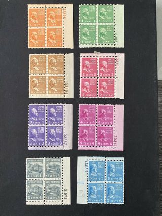 Us Stamps - Sc 803 - 831 - Plate Block - 1/2 - 50 Cent - Mh - Scv = $158.  55