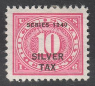 Us 1940 10c Revenues - Silver Tax,  Offset Printing Hinged Sc Rg43 Cat $30.  00