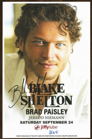 Blake Shelton Autographed Gig Poster Nobody But You,  Some Beach