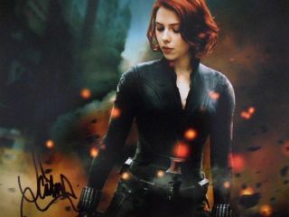 Scarlett Johansson 8x10 Autographed " Black Widow " Photo