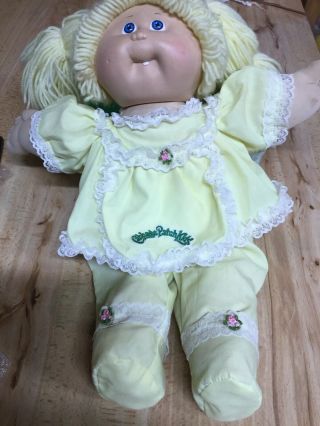 Cabbage Patch Kids Xavier Roberts 85 Blonde Pony Tails Blue Eyes Doll