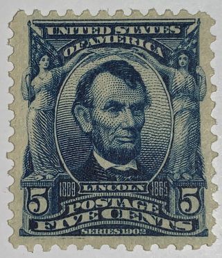Travelstamps: 1902 - 03 Us Stamps Scott 304 Lincoln Og Lh