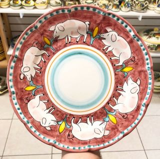 Vietri Pottery - Campagna Style Pattern 10 Inch Plate Made/painted By Hand - Italy