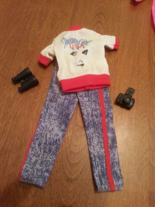 Barbie Fashion Doll Clothes - Jeans And Shirt,  Camera And Binoculars