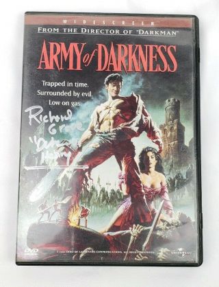 Autographed Signed Army Of Darkness Dvd Evil Dead Signed By Richard Grove