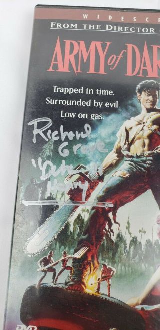 Autographed Signed Army Of Darkness DVD EVIL DEAD Signed By Richard Grove 2