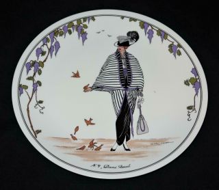 Villeroy & Boch Design 1900 Demi Deuil,  Art Deco Women 4 Dinner Plate