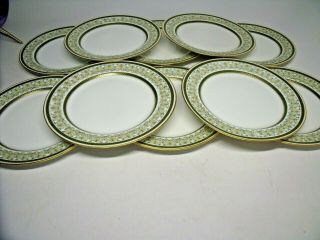 10 Ch Field Haviland Gda Limoges Plate 8.  5 Yellow/brown/green/floral Gold Rim