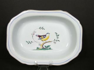 Spode Queen’s Bird Y4973 Blue Gray Mustard Trim Rectangular Vegetable Bowl