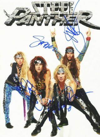 Steel Panther autographed gig poster Lexxi Foxx,  Michael Starr,  Satchel 3