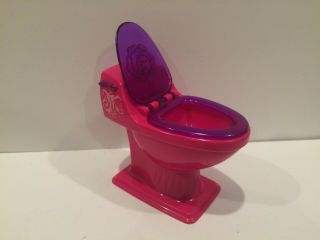 2008 Mattel Barbie Dream Glam Plastic Toilet Pink Purple Euc