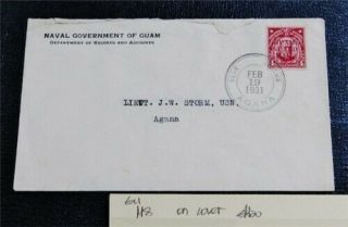 Nystamps Us Guam Stamp M8 On Cover $50