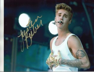 Justin Bieber Sexy Young Photo Hand Signed W - Rock Star Singer - Songwriter