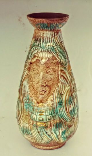 Sascha Brastoff Mosaic 10 " Vase Aztec Tiki Mcm