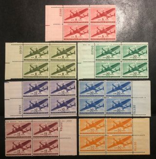 Tdstamps: Us Airmail Stamps Scott C25 - C31 (7) Nh Og