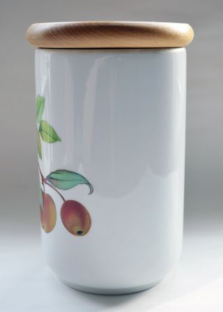Evesham Gold 6” Storage Jar & Wood Lid Royal Worcester Fine Porcelain England 2