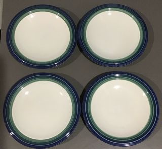 Pfaltzgraff Ocean Breeze 8 " Salad/lunch Plates Set Of 4 D Blue Green Teal Usa