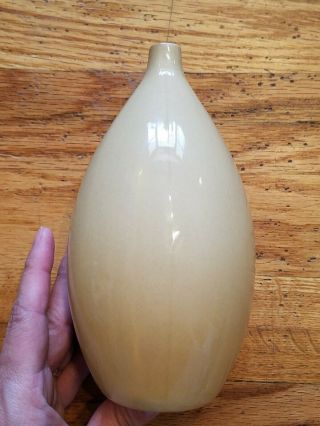 Vintage/retro Studio Pottery Bud Vase Weed Pot Yellow - Beige Egg Shaped