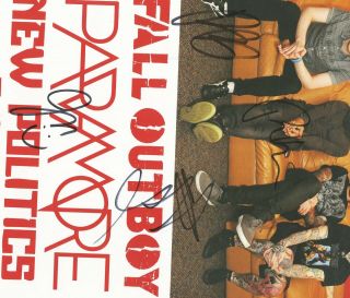 Fall Out Boy autographed concert poster 2014 Patrick Stump,  Joe Trohman 3
