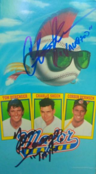 Major League/charlie Sheen & Tom Berenger Hand - Signed/autographed Vhs