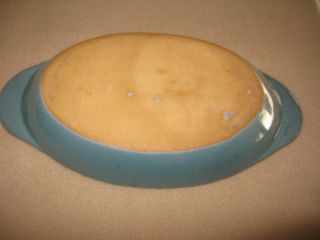 Vintage Bybee Pottery oval green Baking Casserole Dish 2