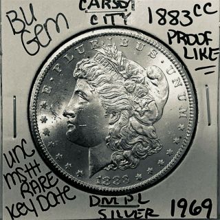 1883 Cc Bu Gem Morgan Silver Dollar Unc Ms,  U.  S.  Rare Coin 1969