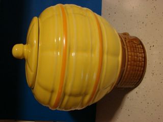 Vintage Mccoy Hot Air Balloon Cookie Jar Yellow 353