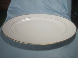 Vtg Johann Haviland Elegant White Gold Trim Oval Serving Platter 15 " X 11 "