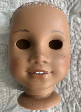 African American Dark Skin American Girl Doll Head Only For 18” Doll Tlc Repairs