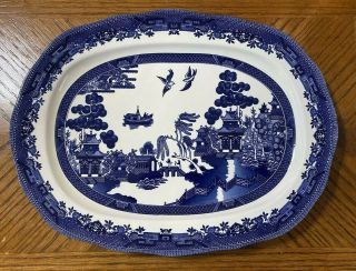 Royal Traditions Blue Willow Large Oval Platter 14 " X 11 "