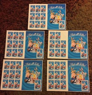 4,  Sheets Us Stamps Looney Tunes That 