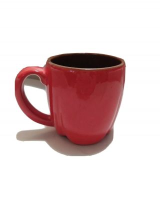 Vintage Frankoma Pottery Plainsman Flame Red Orange Coffee Cup Mug C6