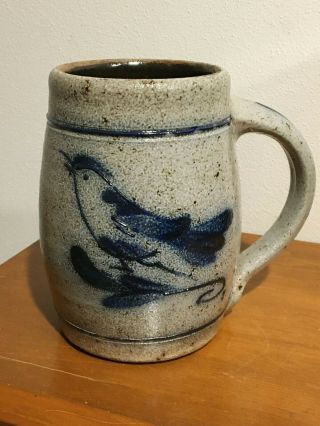 5 1/2 " Tall - Singing Bird Coffee Mug Rowe Pottery Salt Glazed