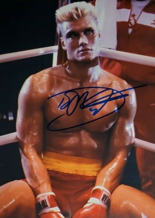 Dolph Lundgren Hand Signed 8x10 Photo W/ Holo Rocky