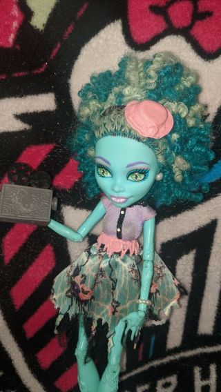 Monster High Frights Camera Action Honey Swamp Doll,  Needs Cleaning.  See Photos.